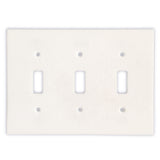 Thassos White Marble Triple Toggle Switch Wall Plate / Switch Plate / Cover - Honed