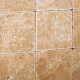 4 X 4 Walnut Travertine Tumbled Field Tile - American Tile Depot - Commercial and Residential (Interior & Exterior), Indoor, Outdoor, Shower, Backsplash, Bathroom, Kitchen, Deck & Patio, Decorative, Floor, Wall, Ceiling, Powder Room - 3