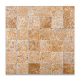 4 X 4 Walnut Travertine Tumbled Field Tile