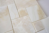 Premium White Onyx CROSS-CUT 4-Pieced OPUS Mini-Pattern Polished Mosaic Tile- American Tile Depot