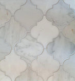 Oriental White / Asian Statuary Marble Honed Lantern Arabesque Mosaic Tile