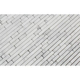 Carrara White Marble Polished Bamboo Sticks Mosaic ( Single-Color Carrara )