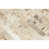 1 X 2 Philadelphia Travertine Split-Faced Brick Mosaic Tile - American Tile Depot - Shower, Backsplash, Bathroom, Kitchen, Deck & Patio, Decorative, Floor, Wall, Ceiling, Powder Room, Indoor, Outdoor, Commercial, Residential, Interior, Exterior