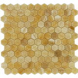 Honey Onyx Polished 1'' Hexagon Mosaic Tile