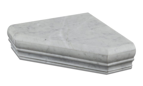 Carrara White Marble Hand-Made Custom Shower Corner Shelf - Honed