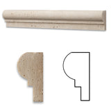 Ivory Travertine Honed OG-1 Chair Rail Molding Trim - American Tile Depot - Commercial and Residential (Interior & Exterior), Indoor, Outdoor, Shower, Backsplash, Bathroom, Kitchen, Deck & Patio, Decorative, Floor, Wall, Ceiling, Powder Room - 1