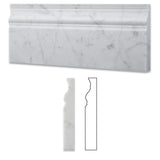 Carrara White Marble Honed Baseboard Trim Molding