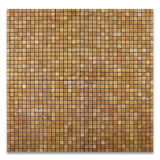 5/8 X 5/8 Gold / Yellow Travertine Tumbled Mosaic Tile - American Tile Depot - Commercial and Residential (Interior & Exterior), Indoor, Outdoor, Shower, Backsplash, Bathroom, Kitchen, Deck & Patio, Decorative, Floor, Wall, Ceiling, Powder Room - 4