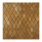 Gold / Yellow Travertine 2 X 4 Tumbled Diamond Mosaic Tile