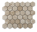 Cappuccino Marble Polished 2" Hexagon Mosaic Tile - American Tile Depot - Commercial and Residential (Interior & Exterior), Indoor, Outdoor, Shower, Backsplash, Bathroom, Kitchen, Deck & Patio, Decorative, Floor, Wall, Ceiling, Powder Room - 1