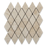 Ivory Travertine 2 X 4 Tumbled Diamond Mosaic Tile