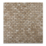 1 X 2 Cappuccino Marble Polished Brick Mosaic Tile - American Tile Depot - Shower, Backsplash, Bathroom, Kitchen, Deck & Patio, Decorative, Floor, Wall, Ceiling, Powder Room, Indoor, Outdoor, Commercial, Residential, Interior, Exterior