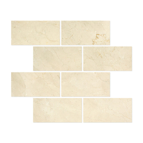 12 X 24 Crema Marfil Marble Polished Field Tile - American Tile Depot - Shower, Backsplash, Bathroom, Kitchen, Deck & Patio, Decorative, Floor, Wall, Ceiling, Powder Room, Indoor, Outdoor, Commercial, Residential, Interior, Exterior