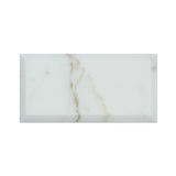 3 X 6 Calacatta Gold Marble Honed & Deep-Beveled Field Tile