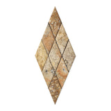 3 X 6 Scabos Travertine Diamond / Rhomboid Honed & Beveled Mosaic Tile