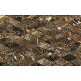 Emperador Dark Marble Polished 1" Diamond Mosaic Tile - American Tile Depot - Commercial and Residential (Interior & Exterior), Indoor, Outdoor, Shower, Backsplash, Bathroom, Kitchen, Deck & Patio, Decorative, Floor, Wall, Ceiling, Powder Room - 2
