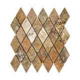 Scabos Travertine 2 X 4 Tumbled Diamond Mosaic Tile
